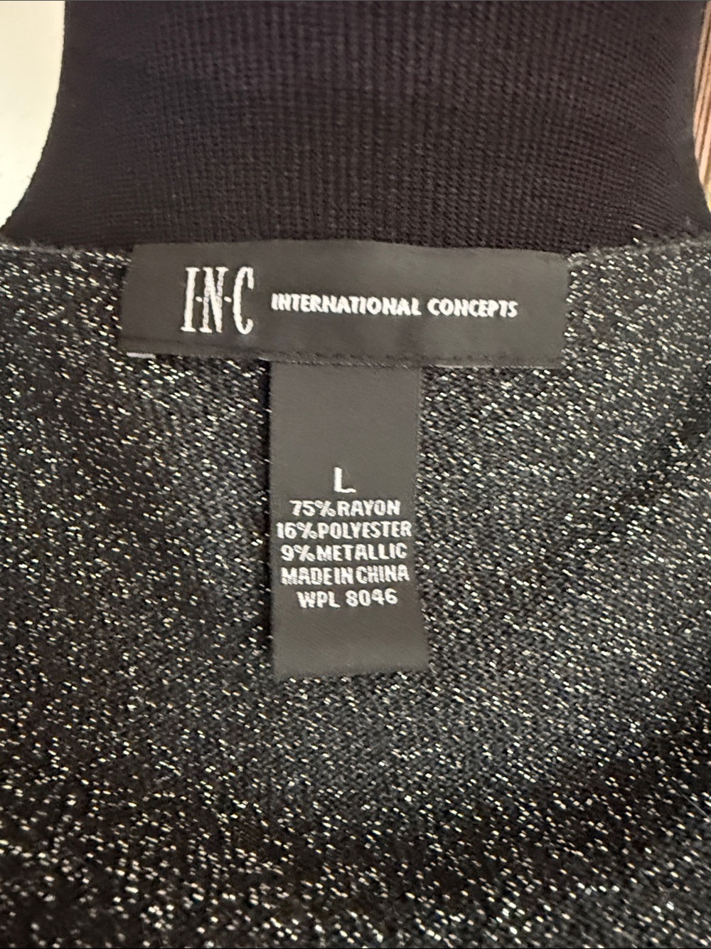 INC International Concepts Black Sparkle Ruffle Open-Front Cardigan - Picture 3 of 6